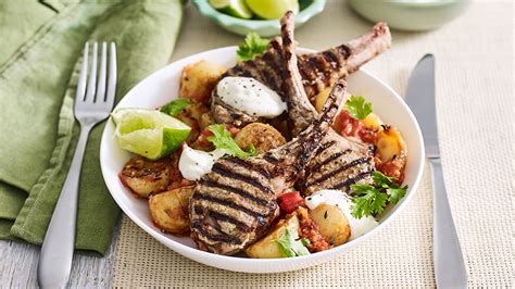 Indian Spiced Lamb Cutlets With Bombay Potatoes Recipe Coles