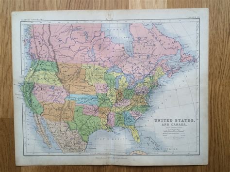 1859 United States And Canada Original Antique Map 105 X 135 Inches