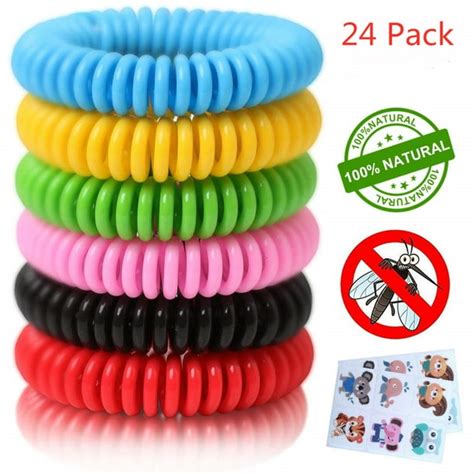 24 Pack Natural Anti Mosquito Insect And Bug Repellent Bracelet Band