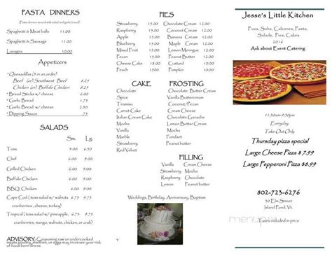 Maybe you would like to learn more about one of these? Menu of Jesse's Little Kitchen in Island Pond, VT 05846