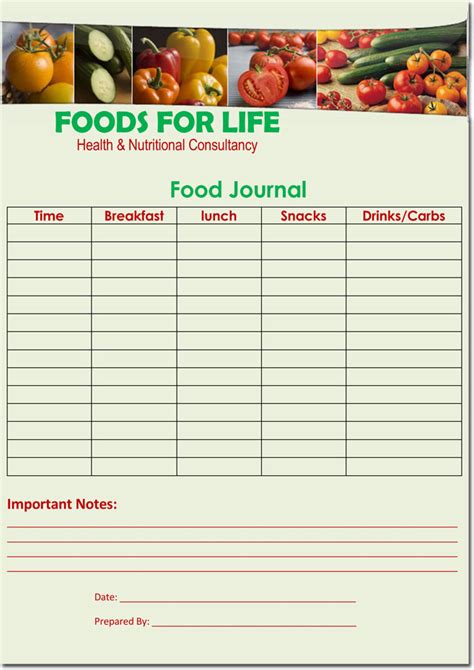 Free food journal template creative images. Food Diary / Log / Journal Templates