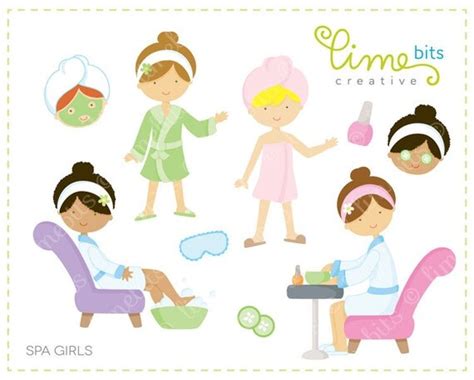 Spa Girls Clip Art By Limebitscreative On Etsy