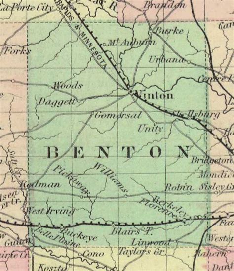 1862 Map Of Benton County Iowa