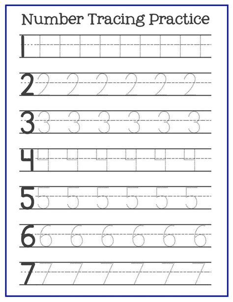 Free Number 1 Worksheet For Pre K Level Practice To Trace Number 1