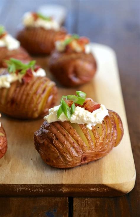 mini hasselback red potatoes with burrata and bacon recipe