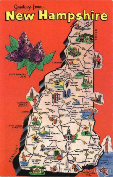 New Hampshire Tourist Map Maps