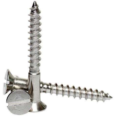 A2 Stainless Steel Slotted Countersunk Wood Screws Bolt Base