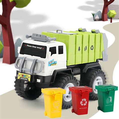 Cdar 3pcsset Mini Trash Can Toy Push Vehicles Garbage Cans Curbside
