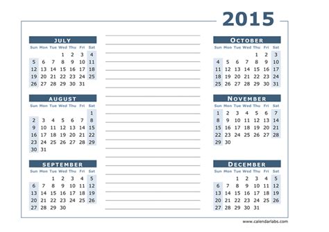 2015 Yearly Calendar In Word And Pdf Formats Page 2 Of 2
