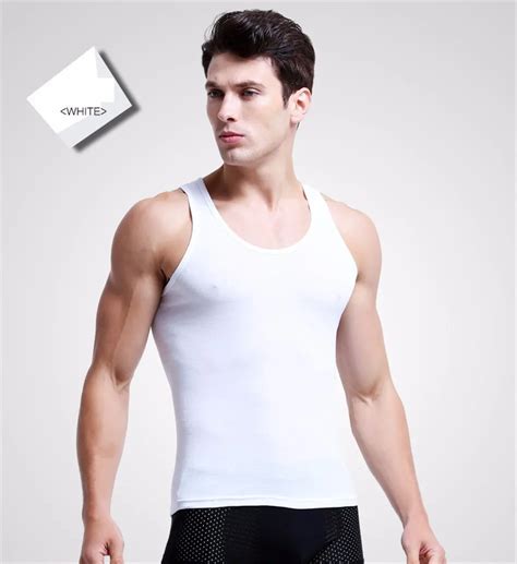 Hot Sales New Men Undershirt Vest Sleeveless Undershirt Male Sleeveless Casual In Tank Tops From