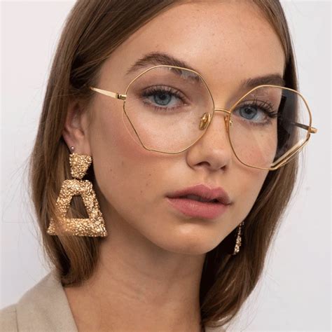 Fawcet Hexagon Optical Frame In Yellow Gold Glasses Trends Fashion