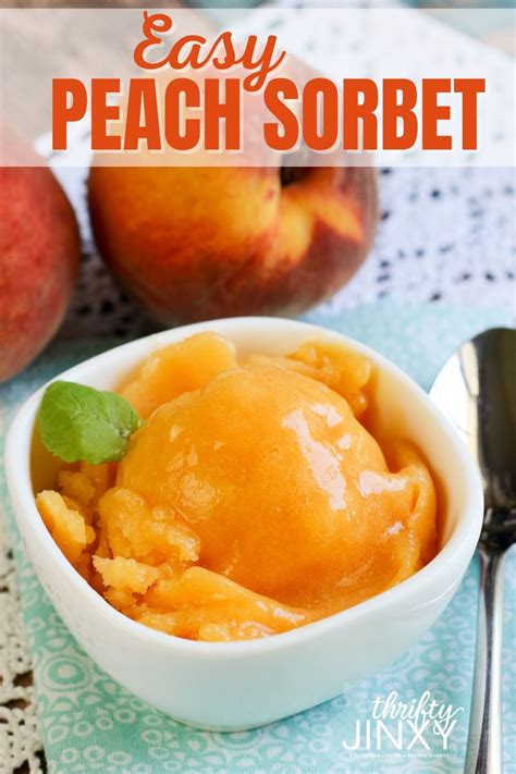 Easy Peach Sorbet Recipe Thrifty Jinxy