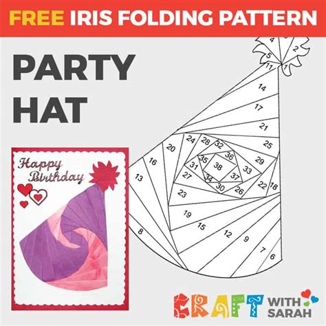 Party Hat Iris Folding Pattern Craft With Sarah