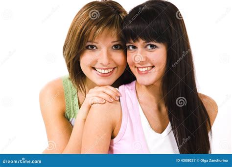 Two Cheerful Girls Stock Image Image Of Adult Gossip 4308027