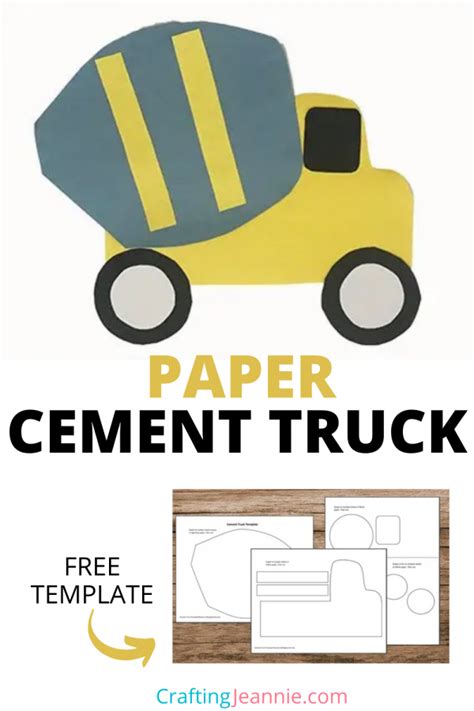 Cement Truck Craft (with Template) | Crafting Jeannie in 2021 | Truck