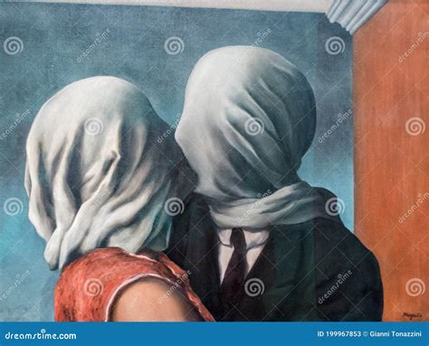 The Lovers by RenÃ Magritte at MOMA Editorial Stock Photo Image of
