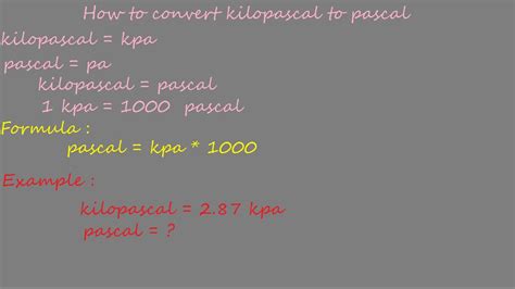 How To Convert Kilopascal To Pascal Pressure Converter Youtube