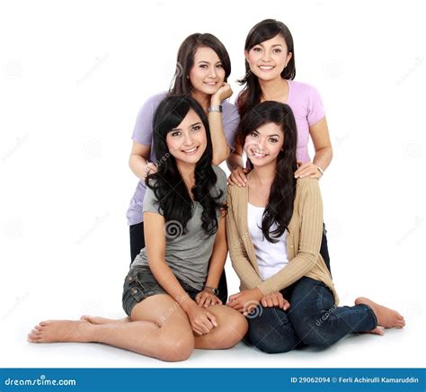 Group Of Beautiful Women Smiling Stock Photo Image Of Joyful Girls
