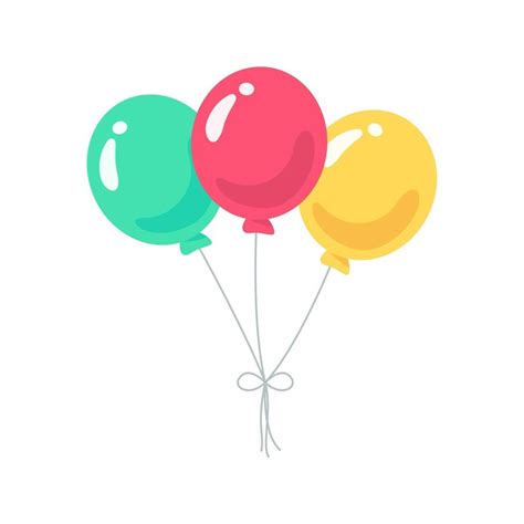 Vector De Globo Globos De Colores Atados Con Una Cuerda Para La Fiesta