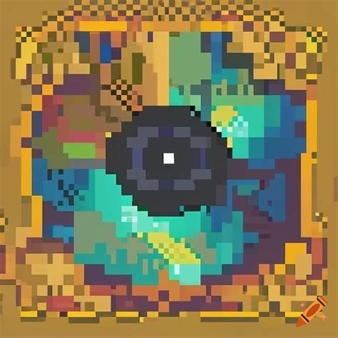 Pixel Art Golden Vinyl Album Cover