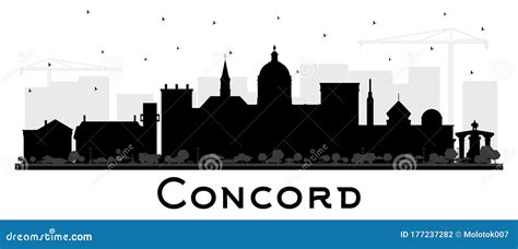 Concord New Hampshire City Skyline Silhouette Met Zwarte Gebouwen