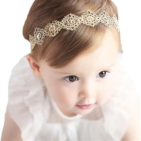 Baby Accessories Flower Lace Rhinestone Headband Elastic Hair Band Baby