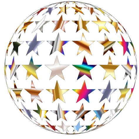 Metallic Shiny Stars Sphere Free Svg