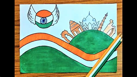 Independence Day Drawing Simple Poster Making Idea For Indian Independence Day Youtube