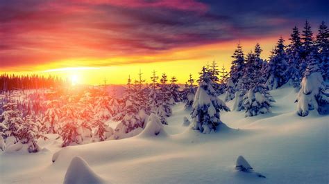 Snow Sunset Wallpapers Top Free Snow Sunset Backgrounds Wallpaperaccess