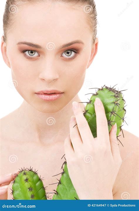 Cactus Stock Image Image Of Female Holding Portrait 42164947