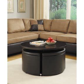 Use an adorable coffee table to display decor pieces and family photos. Round Coffee Table With Storage Ottomans - Foter