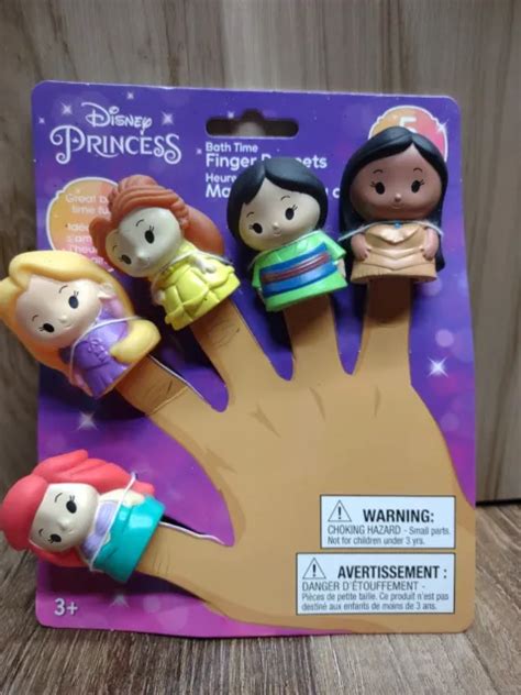 5 Disney Princess Vinyl Finger Puppets Pocahontas Mulan Rapunzel Belle