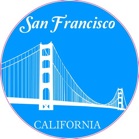 San Francisco Golden Gate Bridge Circle Sticker Us Custom Stickers