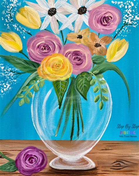 Floral Vase Acrylic Painting Tutorial Pdf Download