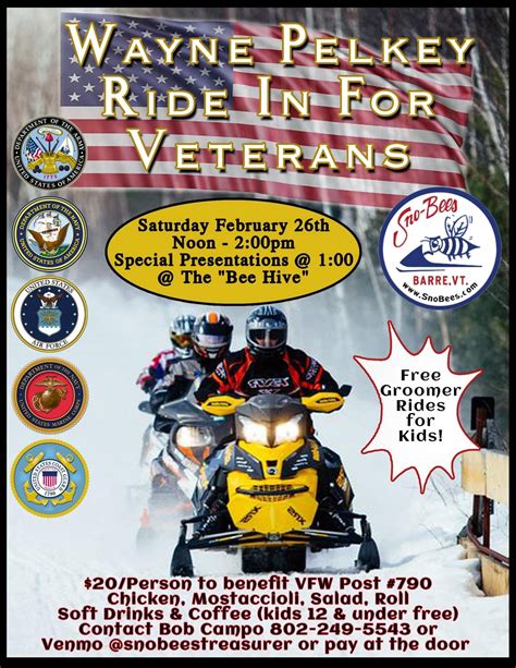 2022 Sno Bees Ride In For Veterans Sno Bees Snowmobile Club Of Barre