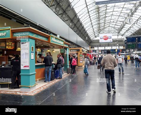Gare De Lest Interior View Of The East Railway Station Paris France