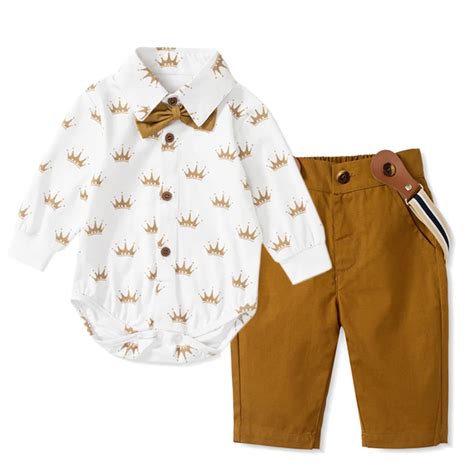 Custom Baby Boy Boutique Clothing Set Outfit Gentleman Romper Suit Set