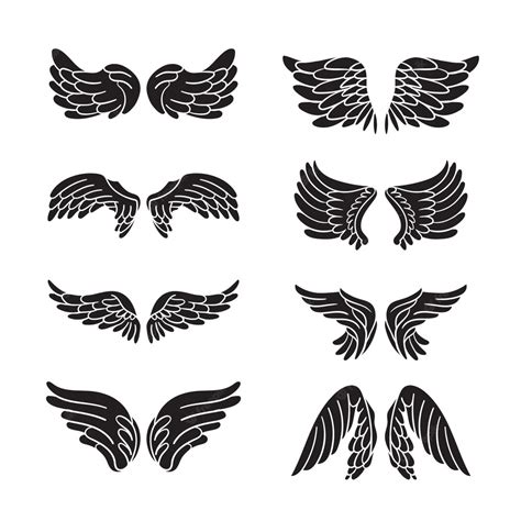 Free Vector Hand Drawn Angel Wings Silhouette