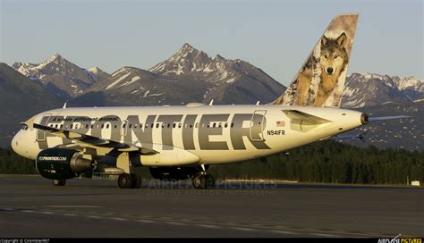 N941fr Frontier Airlines Airbus A319 At Anchorage Ted Stevens Intl