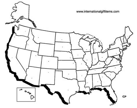 Printable Blank Map Of Usa