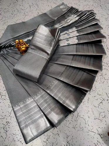 Semi Silk Grey Elite Bridal Saree Handwash Saree Length 6 M With Blouse Piece At Rs 1390 In