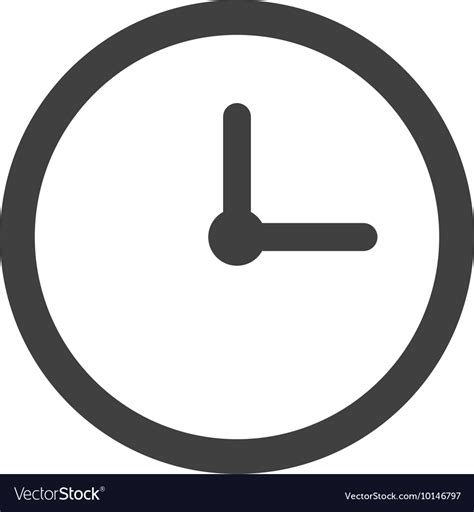 Clock Time Traditional Circle Icon Graphic Vector Image