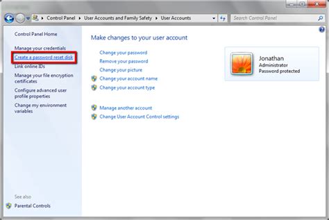 How To Create A Password Reset Disk In Windows 7 For Emergency Backup
