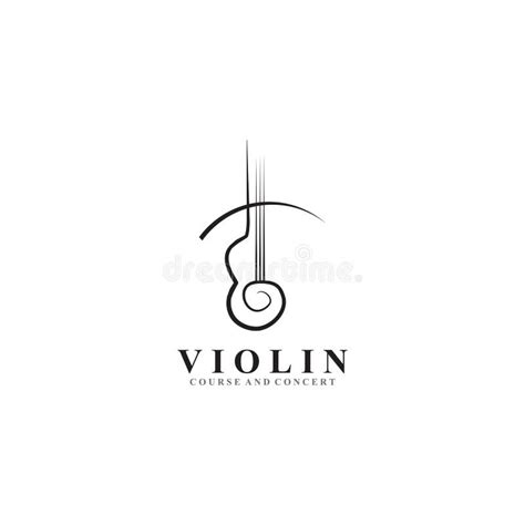 Plantilla Del Vector Del Diseño Del Logotipo Del Violín Para El Curso O