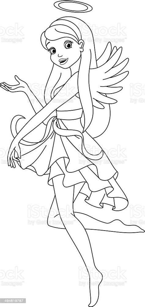 Angel Coloring Page Stock Illustration Download Image