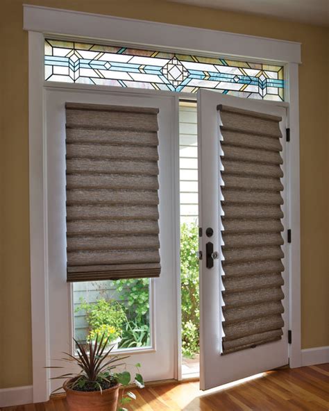 French door window treatments, with inserted windows, added a touch of elegance to a room, but can create a challenge when deciding what to use to cover the glass. Custom French Door Shades & Blinds - Two Blind Guys St. Louis, Mo - Contemporary - Roman Shades ...