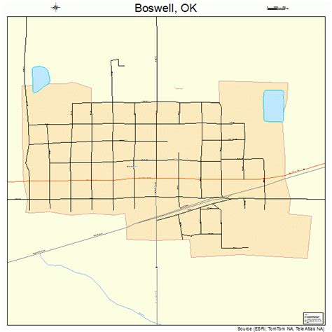 Boswell Oklahoma Street Map 4007750