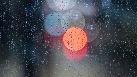 Hd Wallpaper Wet Blur Glass Drops Bokeh Macro