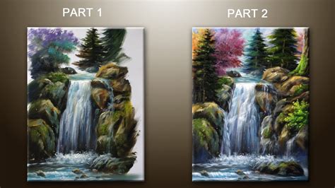 How To Paint Waterfall With Acrylics Lesson 2 Part 1 Youtube