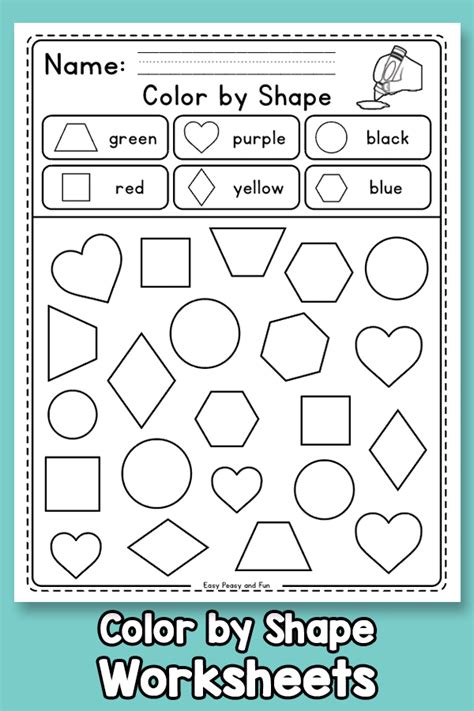 Color By Shape Worksheets Easy Peasy And Fun Membership